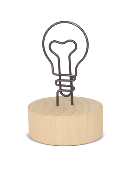 MEMO CLIP CON BASE DE MADERA "EUREKA"