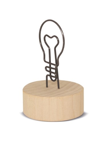 MEMO CLIP CON BASE DE MADERA "EUREKA"