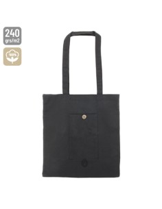 BOLSA DE ALGODON PLEGABLE CON BOLSILLO "NADIA"