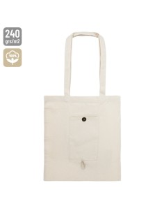 BOLSA DE ALGODON PLEGABLE CON BOLSILLO "NADIA"