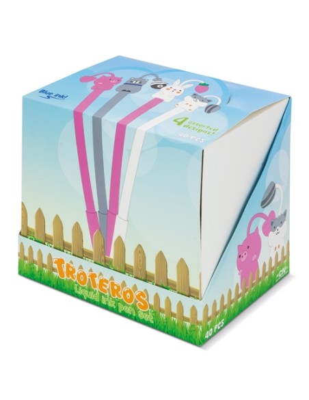 SET DE BOLÍGRAFOS TINTA LÍQUIDA "TROTEROS" (PACK 40)