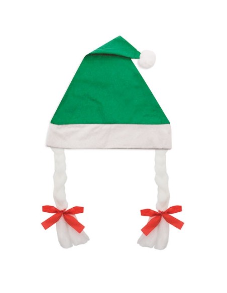 GORRO DE NAVIDAD CON TRENZAS 