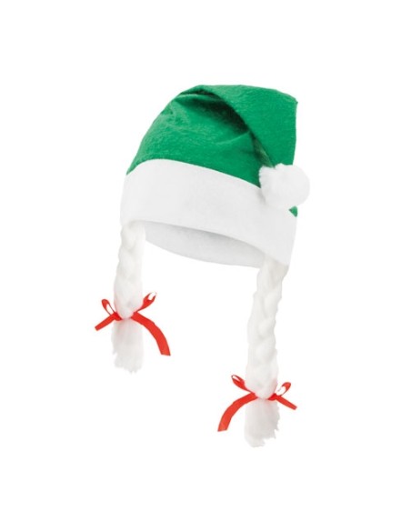 GORRO DE NAVIDAD CON TRENZAS 