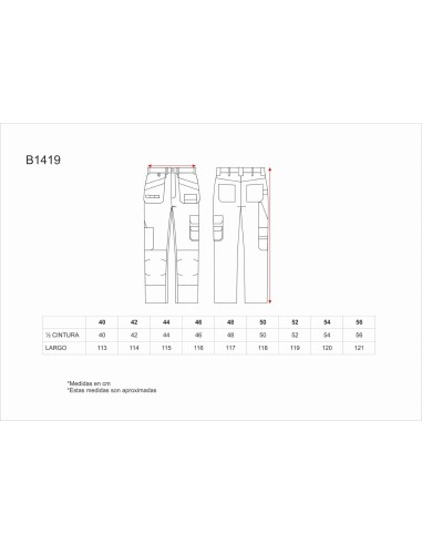 PANTALON DE TRABAJO WORKTEAM B1419