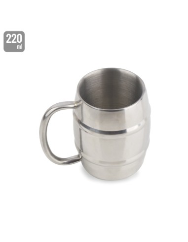 JARRA ACERO INOXIDABLE DOBLE CAPA 220ML "LUNDOR"