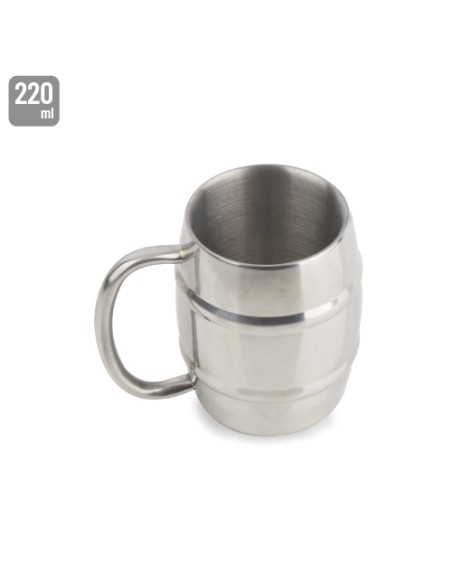 JARRA ACERO INOXIDABLE DOBLE CAPA 220ML "LUNDOR"