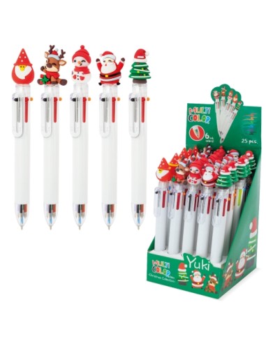 SET NAVIDEÑO BOLIGRAFOS MULTICOLOR "YUKI"