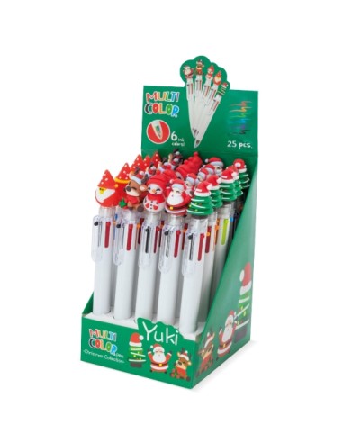 SET NAVIDEÑO BOLIGRAFOS MULTICOLOR "YUKI"