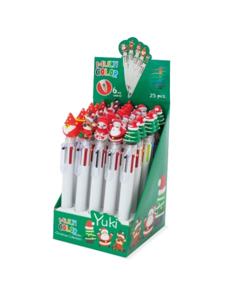 SET NAVIDEÑO BOLIGRAFOS MULTICOLOR "YUKI"