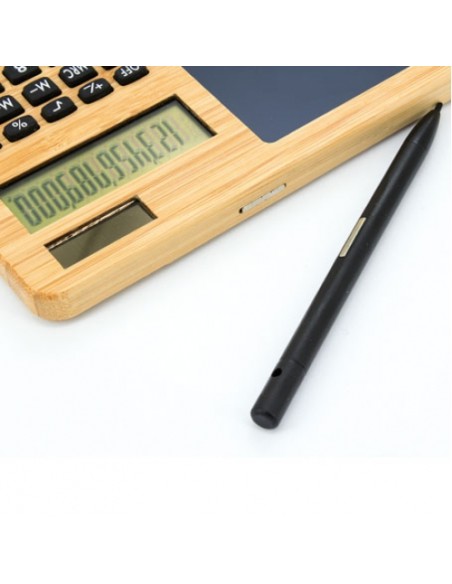 CALCULADORA BAMBU CON PIZARRA AUTOMATICA "GLASGOW"