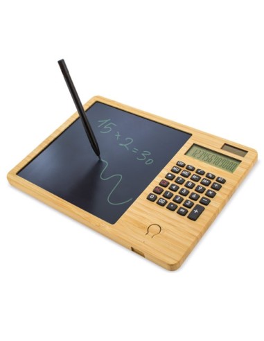 CALCULADORA BAMBU CON PIZARRA AUTOMATICA "GLASGOW"