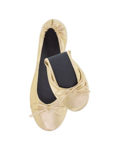 ZAPATILLA PLEGABLE ORO (12 PARES) "BALLET"
