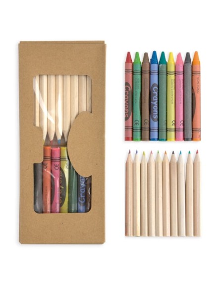 SET 10 LAPICES COLORES Y CERAS