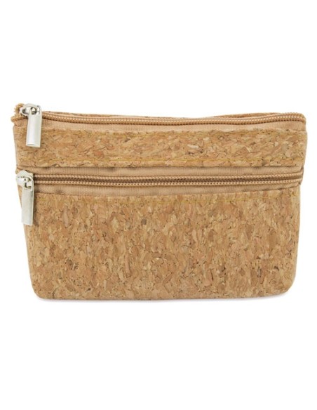 MONEDERO CORCHO DOBLE CREMALLERA NATUR