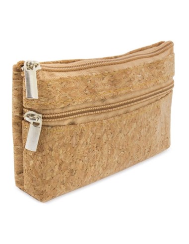 MONEDERO CORCHO DOBLE CREMALLERA NATUR