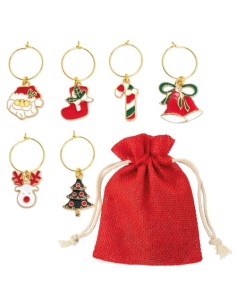SET DE 6 AROS NAVIDEÑOS PARA COPAS "BRINDIS"