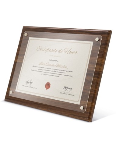 MARCO DE MADERA DIPLOMA A4 "EXCELENCIA"