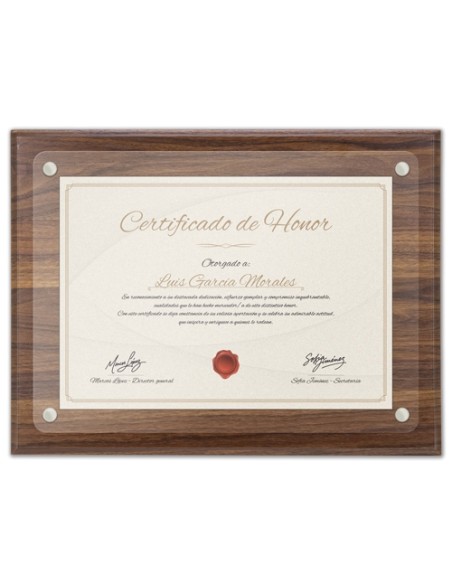 MARCO DE MADERA DIPLOMA A4 "EXCELENCIA"