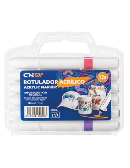 SET 12 ROTULADORES ACRILICOS "KOLORIN"