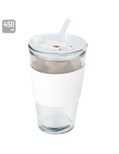 VASO 450 ML CON PAJITA DE CRISTAL "DELICATESSEN"