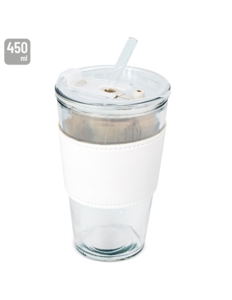 VASO 450 ML CON PAJITA DE CRISTAL "DELICATESSEN"