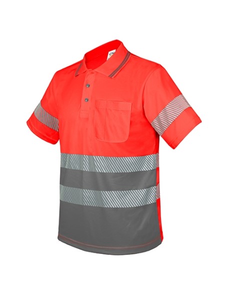 POLO CON BOLSILLO Y BANDAS REFLECTANTES ELÁSTICAS “QVO”