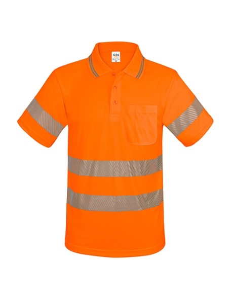 POLO CON BOLSILLO Y BANDAS REFLECTANTES ELÁSTICAS “QVO”