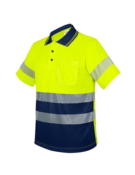 POLO CON BOLSILLO Y BANDAS REFLECTANTES ELÁSTICAS “QVO”