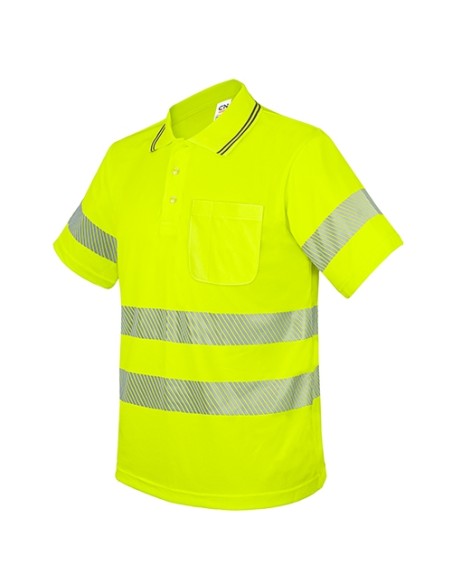 POLO CON BOLSILLO Y BANDAS REFLECTANTES ELÁSTICAS “QVO”
