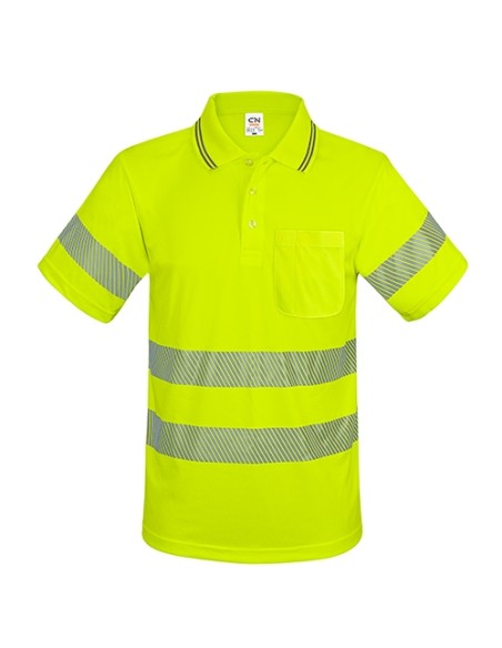 POLO CON BOLSILLO Y BANDAS REFLECTANTES ELÁSTICAS “QVO”