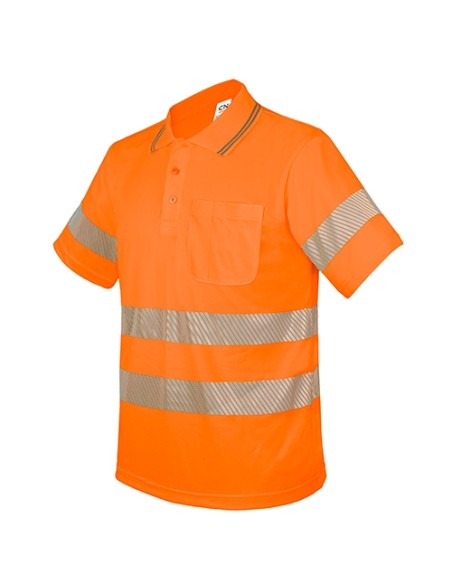 POLO CON BOLSILLO Y BANDAS REFLECTANTES ELÁSTICAS “QVO”
