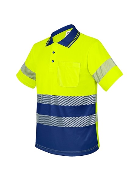 POLO CON BOLSILLO Y BANDAS REFLECTANTES ELÁSTICAS “QVO”