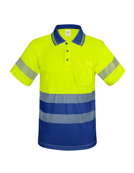 POLO CON BOLSILLO Y BANDAS REFLECTANTES ELÁSTICAS “QVO”