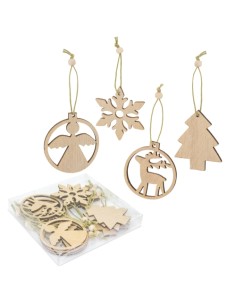 SET ADORNOS DE MADERA "NOELLY"