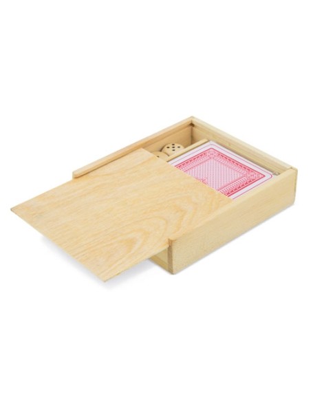 SET DE MADERA BARAJA Y DADOS
