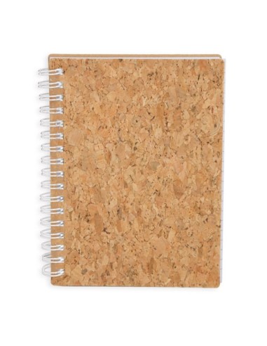 LIBRETA CON ANILLAS NEGRAS CORCHO NATURAL "PAIX"