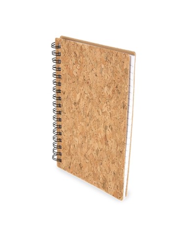 LIBRETA CON ANILLAS NEGRAS CORCHO NATURAL "PAIX"
