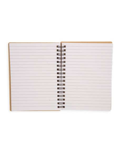 LIBRETA CON ANILLAS NEGRAS CORCHO NATURAL "PAIX"