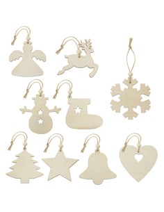 SET ADORNOS DE MADERA (9 PCS) "RUKA"