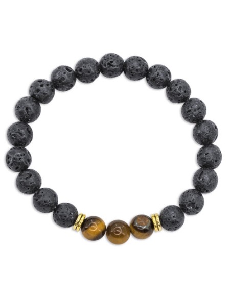 PULSERA PIEDRA VOLCÁNICA "ÁVALON"