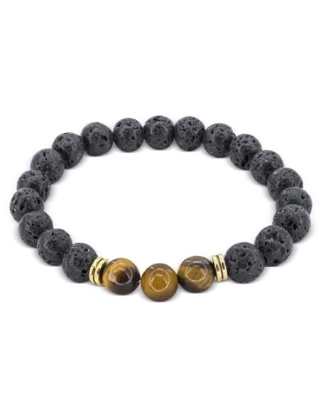 PULSERA PIEDRA VOLCÁNICA "ÁVALON"