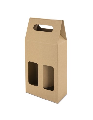 CAJA CARTON VENTANA 2 BOTELLAS "TREVISO"