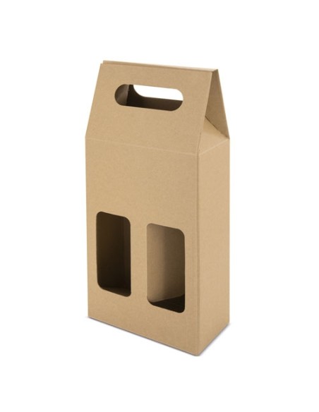 CAJA CARTON VENTANA 2 BOTELLAS "TREVISO"