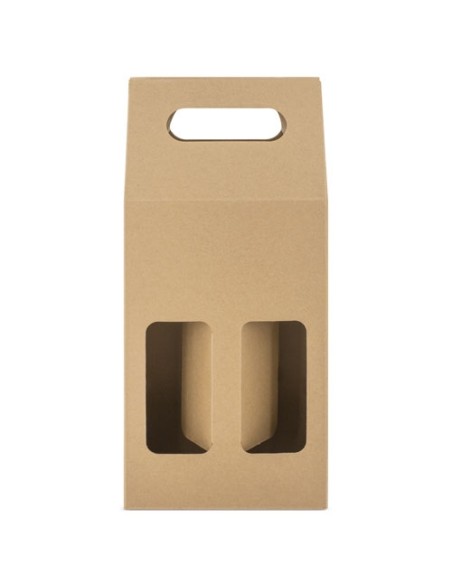 CAJA CARTON VENTANA 2 BOTELLAS "TREVISO"