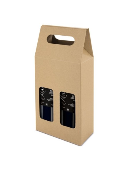 CAJA CARTON VENTANA 2 BOTELLAS "TREVISO"