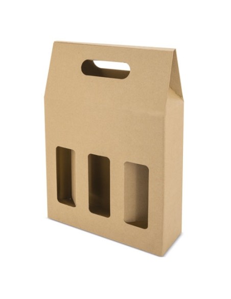 CAJA CARTON VENTANA 3 BOTELLAS "TREVISO"