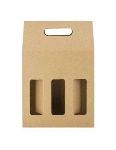 CAJA CARTON VENTANA 3 BOTELLAS "TREVISO"