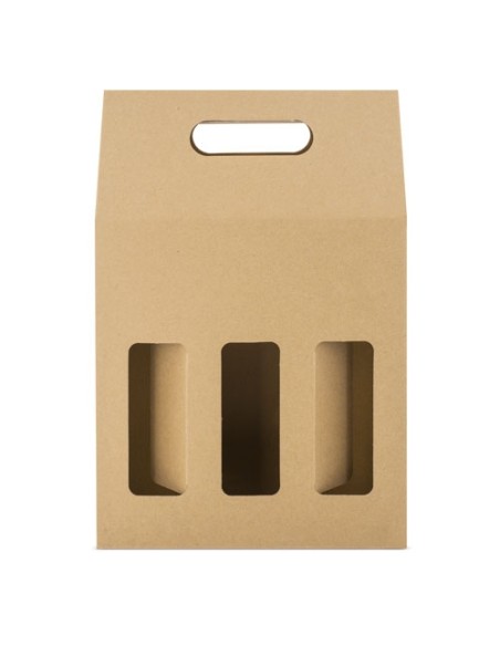 CAJA CARTON VENTANA 3 BOTELLAS "TREVISO"