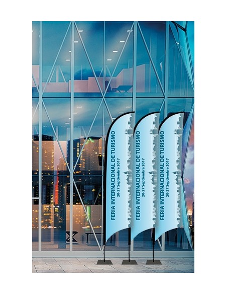 SOPORTE BANDERA FORMA PLUMA 2 M