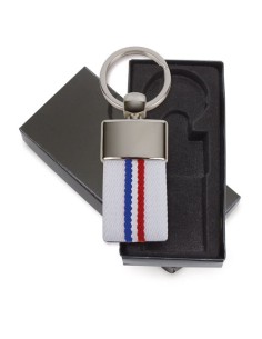 LLAVERO CINTURON BANDERA FRANCIA BLANCO "DEREX"